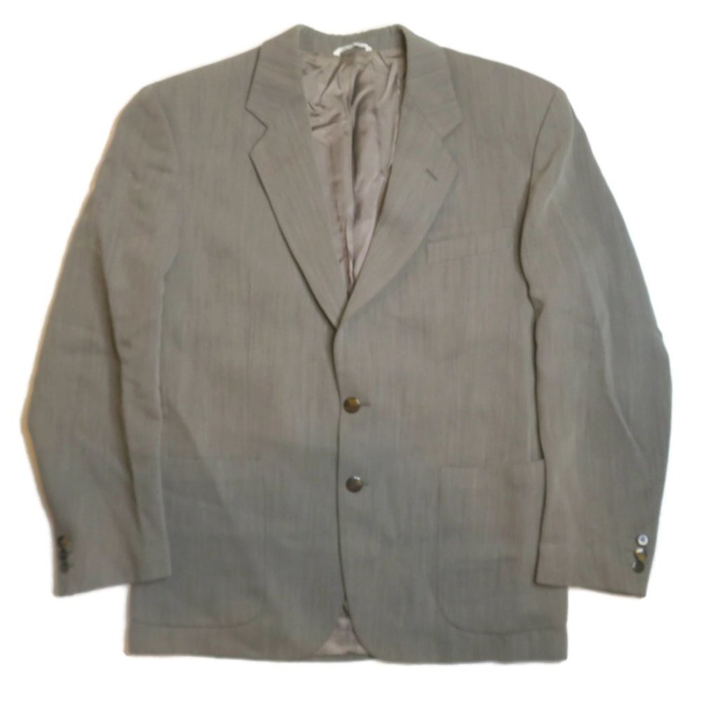 Sogno Suit Sport Coat Blazer Jacket Mens 40R Gray 2 Button Wool Italy Made